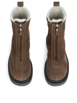 Faux Fur Leather Boots