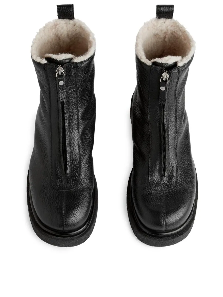 Faux Fur Leather Boots