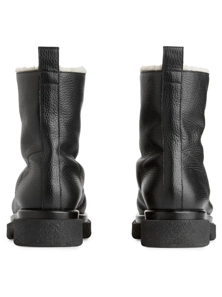 Faux Fur Leather Boots