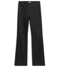 Flared Leather Trousers