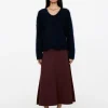 Flared Wool-Blend Skirt