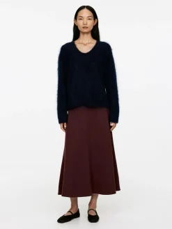Flared Wool-Blend Skirt