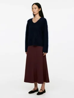 Flared Wool-Blend Skirt