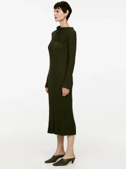 Fold-Over Knitted Dress