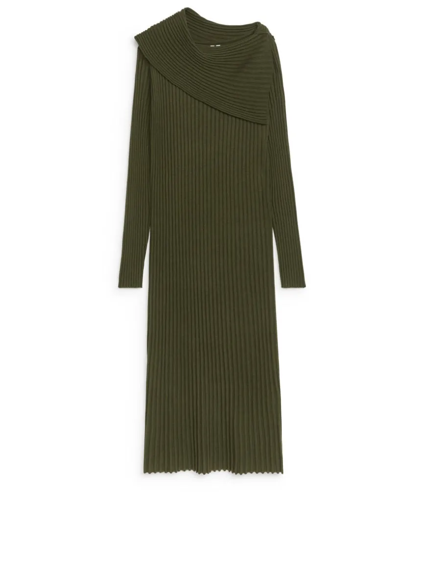 Fold-Over Knitted Dress