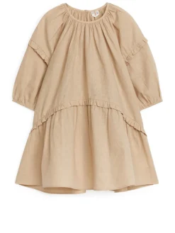 Frill Linen Blend Dress