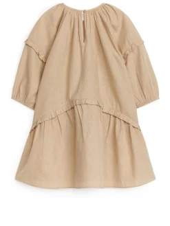 Frill Linen Blend Dress