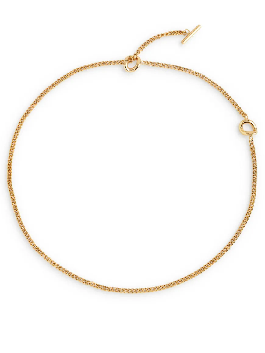 Gold-Plated T-Bar Necklace