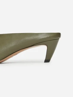 Heeled Leather Mules