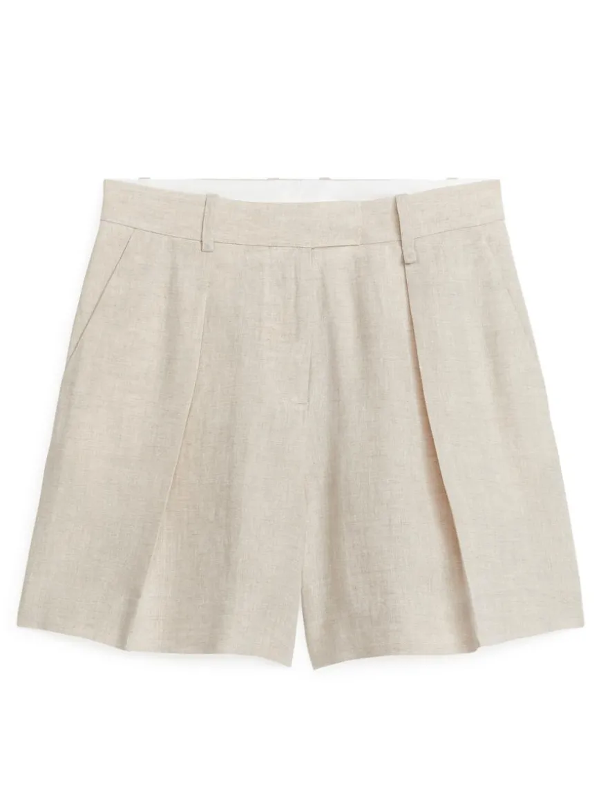 High Waist Linen Shorts