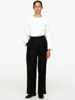 High-Waist Pleated Trousers