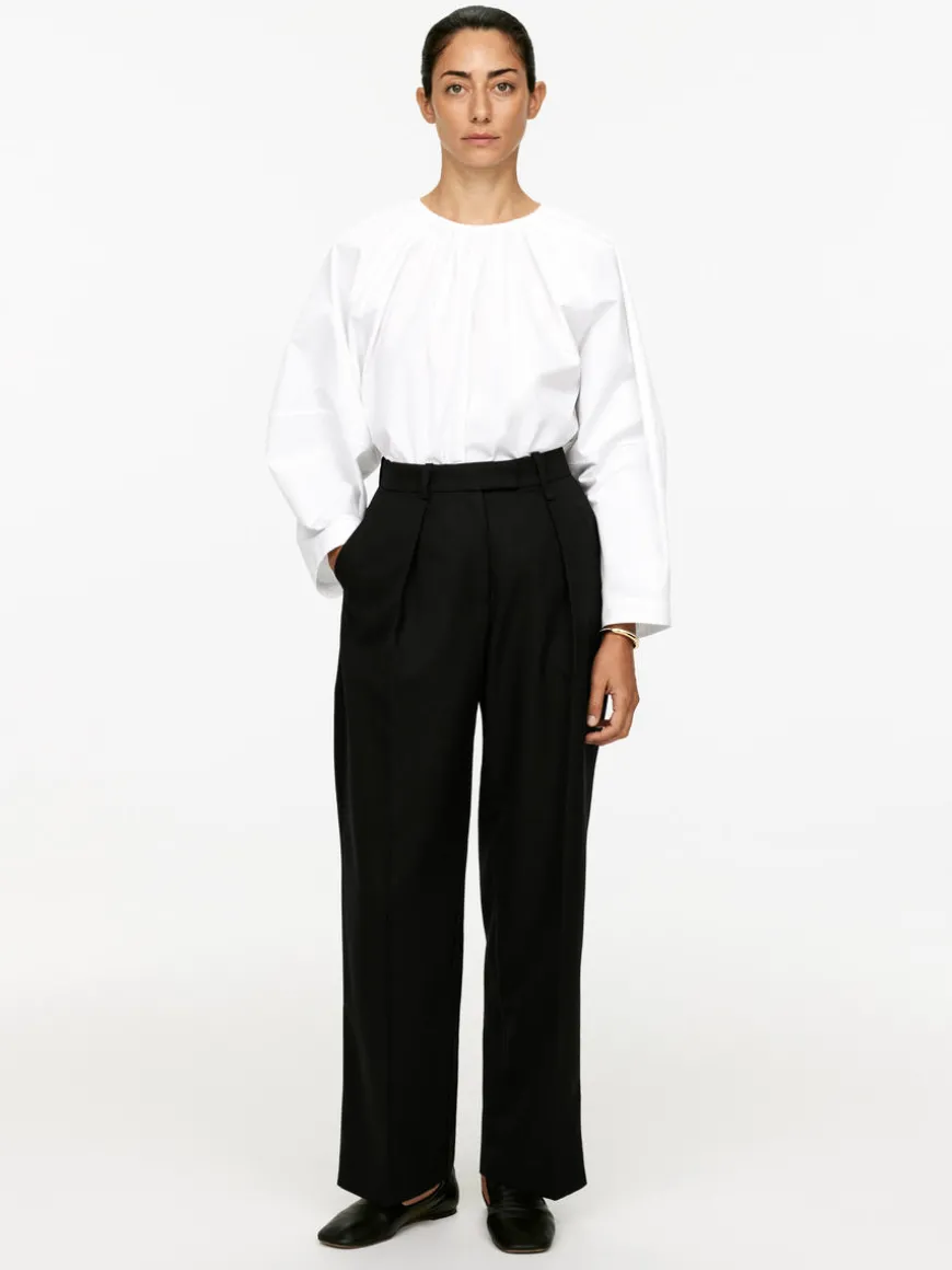 High-Waist Pleated Trousers