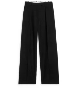 High-Waist Pleated Trousers