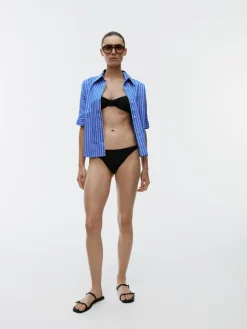 High-Waist Textured Bikini Briefs