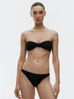 High-Waist Textured Bikini Briefs