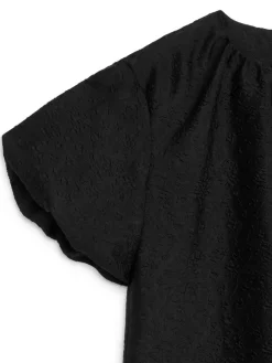 Jacquard Balloon-Sleeve Dress