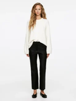 Kick-Flare Leather Trousers
