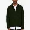 Knitted Wool Zip Polo Shirt
