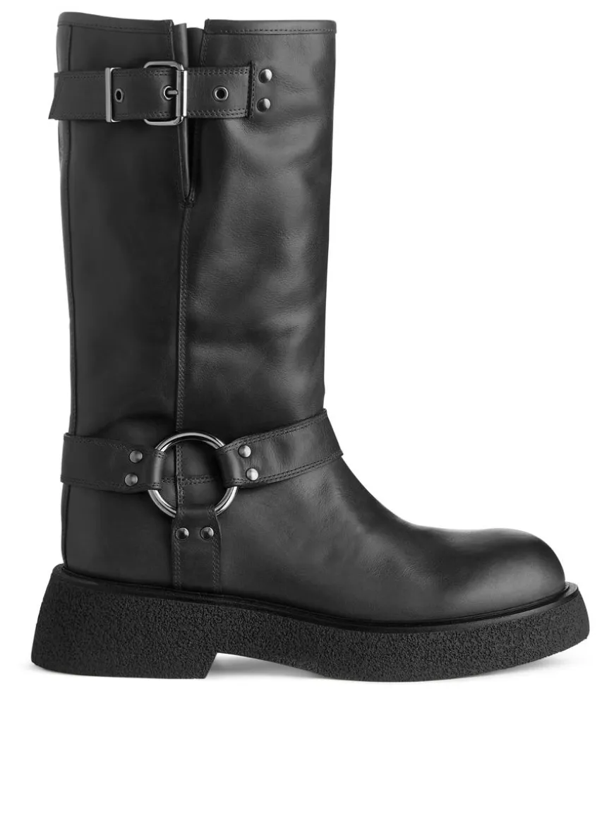 Leather Biker Boots