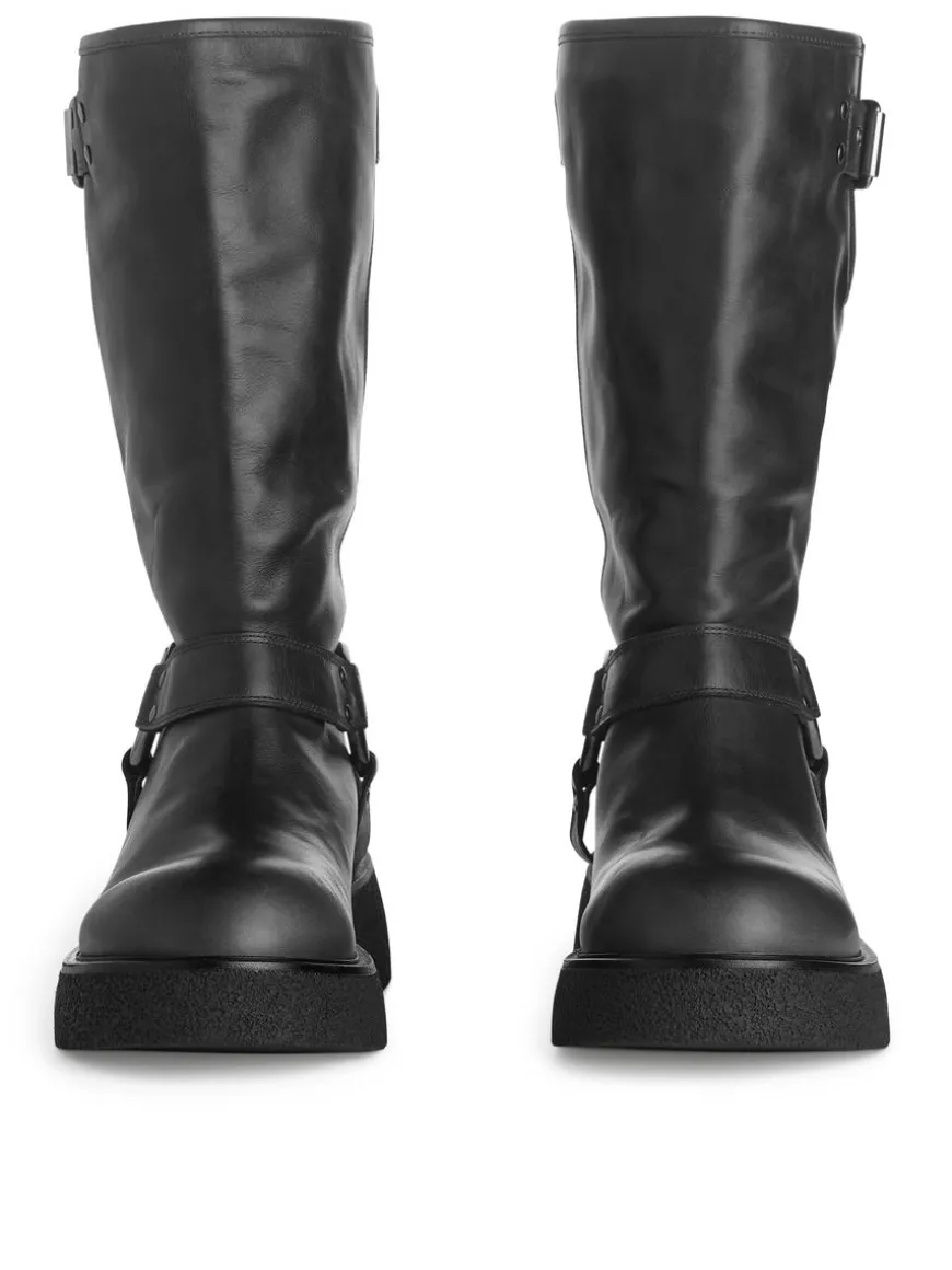 Leather Biker Boots
