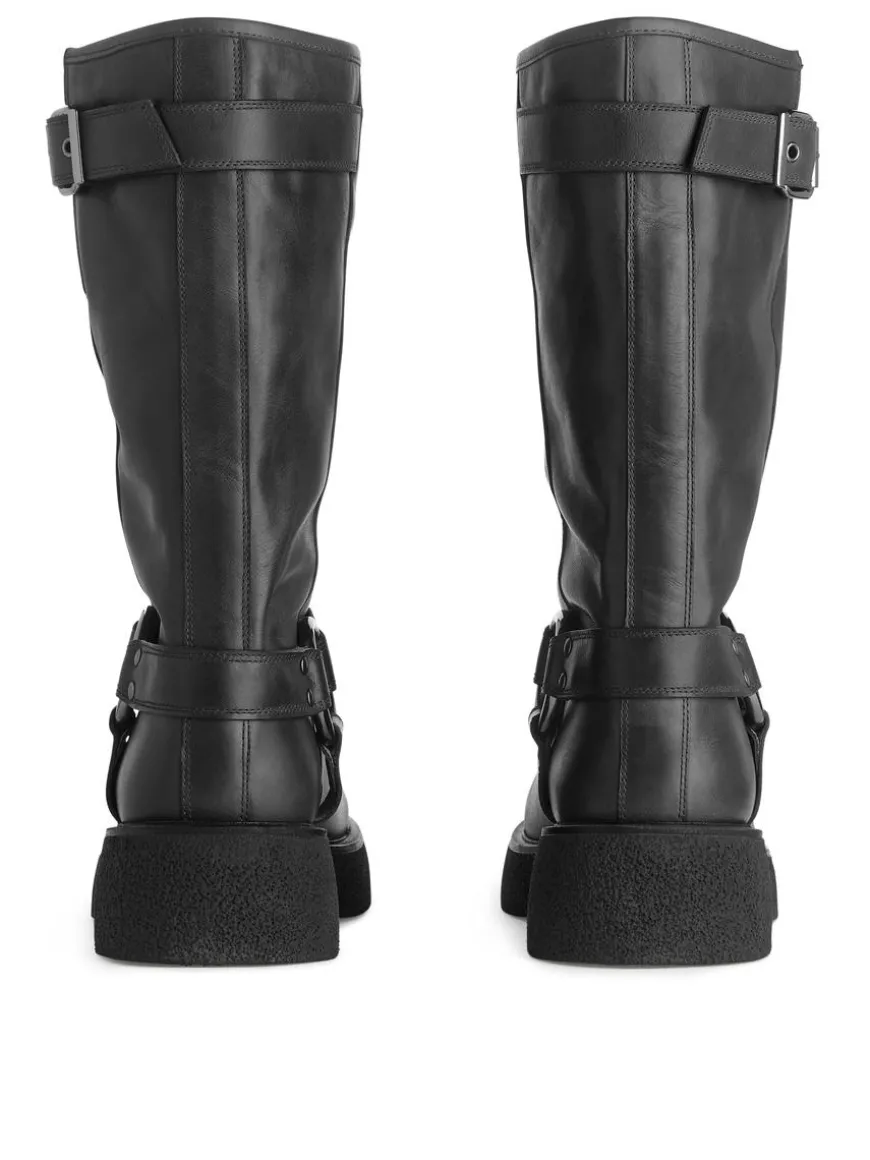 Leather Biker Boots