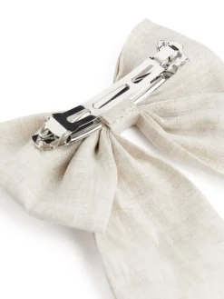 Linen Bow Hair Clip