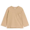 Linen-Blend Long Sleeve T-Shirt