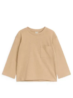 Linen-Blend Long Sleeve T-Shirt