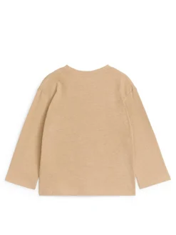 Linen-Blend Long Sleeve T-Shirt