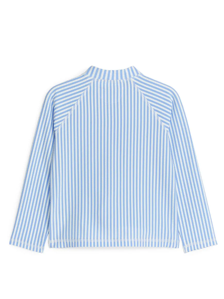 Long-Sleeve UV Seersucker Top