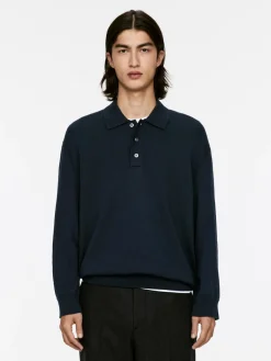 Long-Sleeved Merino Polo Shirt