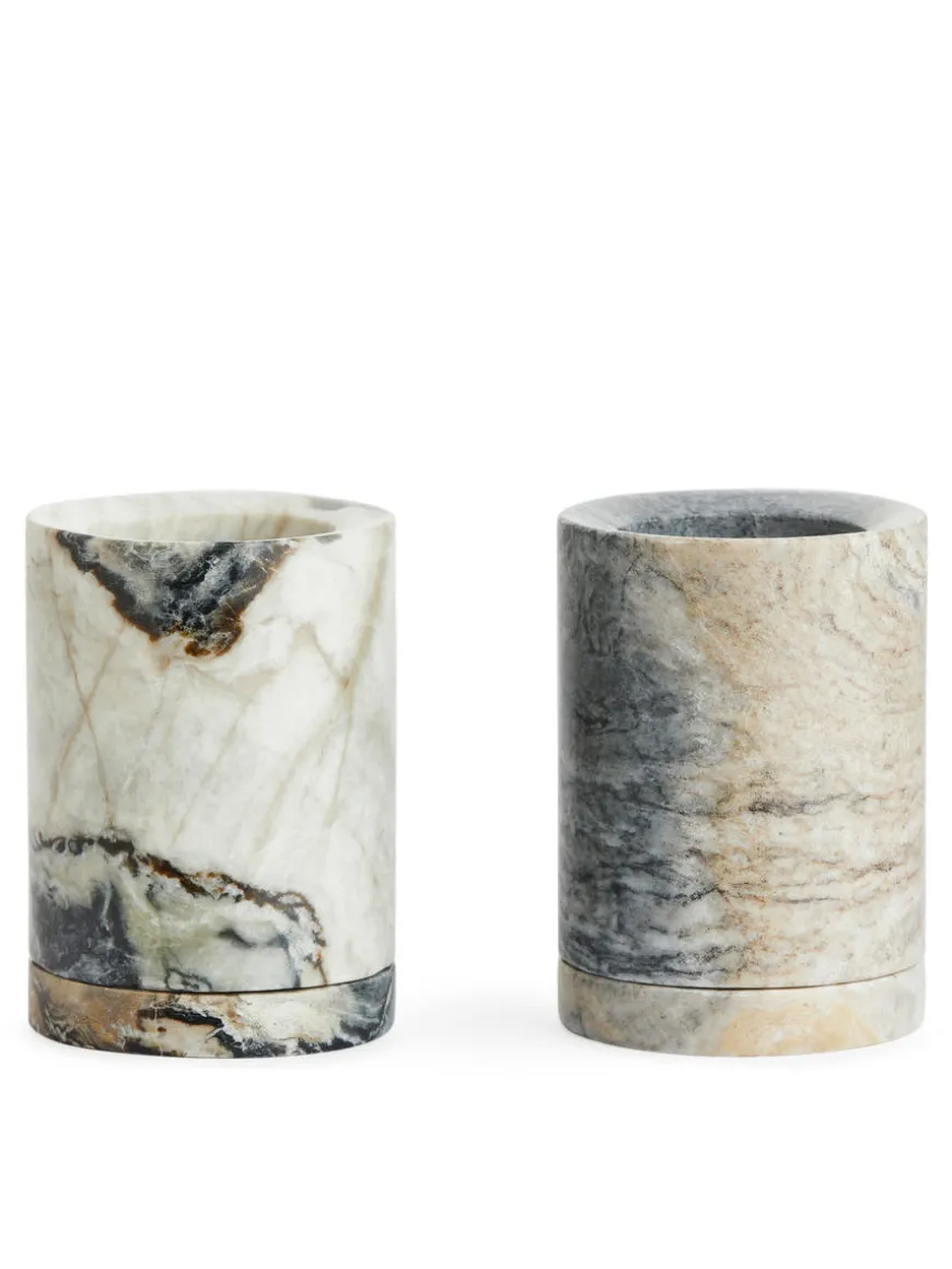 Marble Toothbrush Container