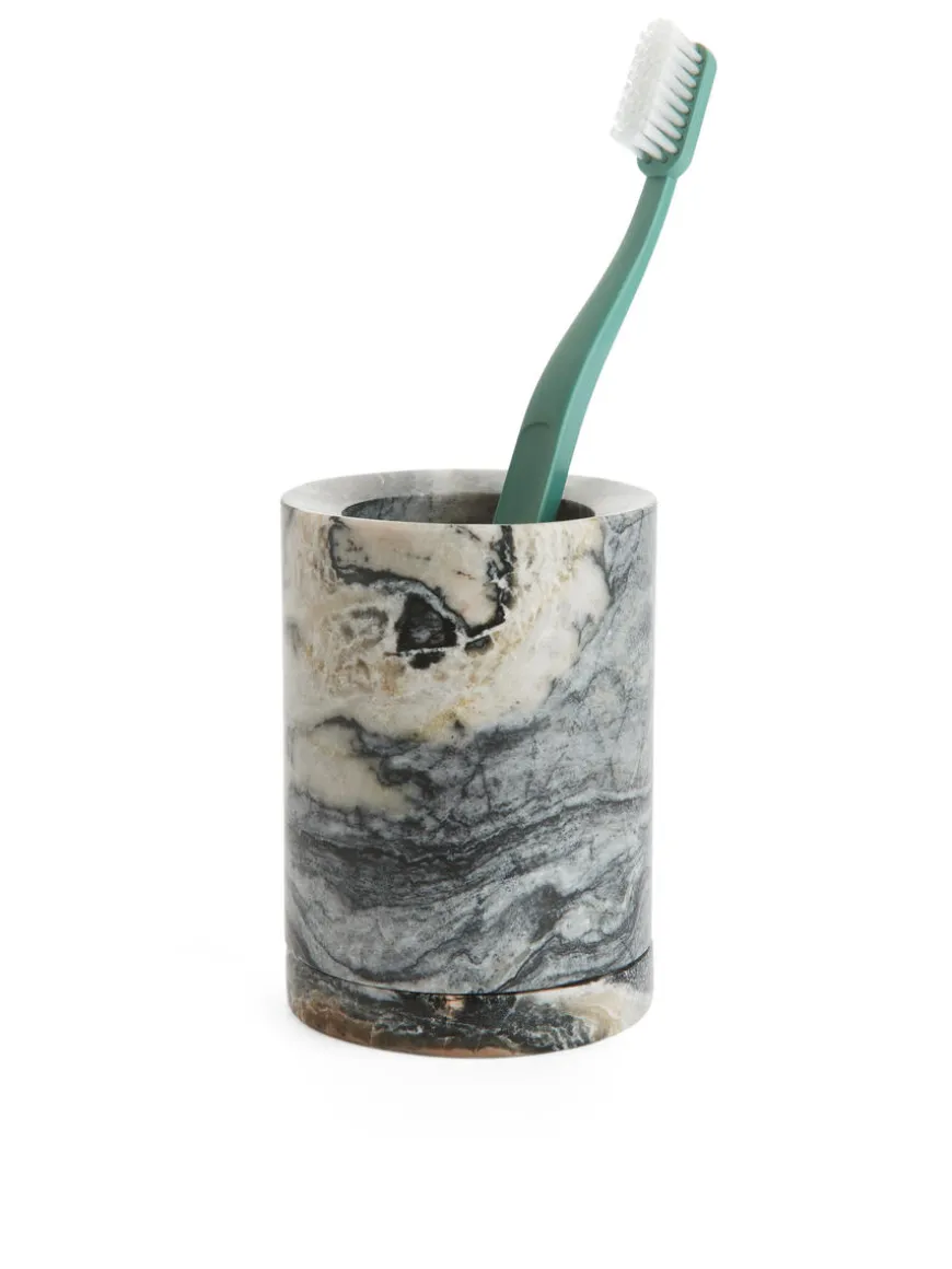 Marble Toothbrush Container