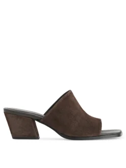 Mid-Heel Suede Sandals