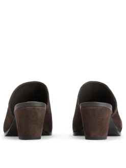 Mid-Heel Suede Sandals