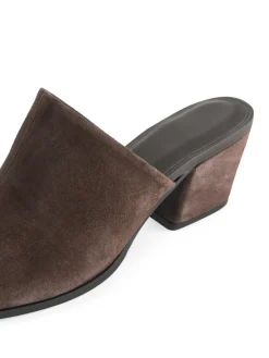 Mid-Heel Suede Sandals