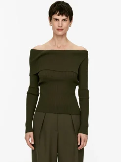 Off-Shoulder Rib Top