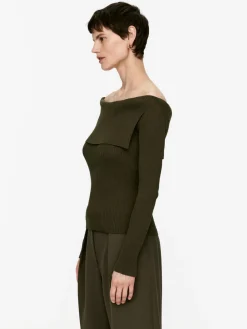 Off-Shoulder Rib Top