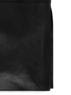 Open-Collar Leather Dress