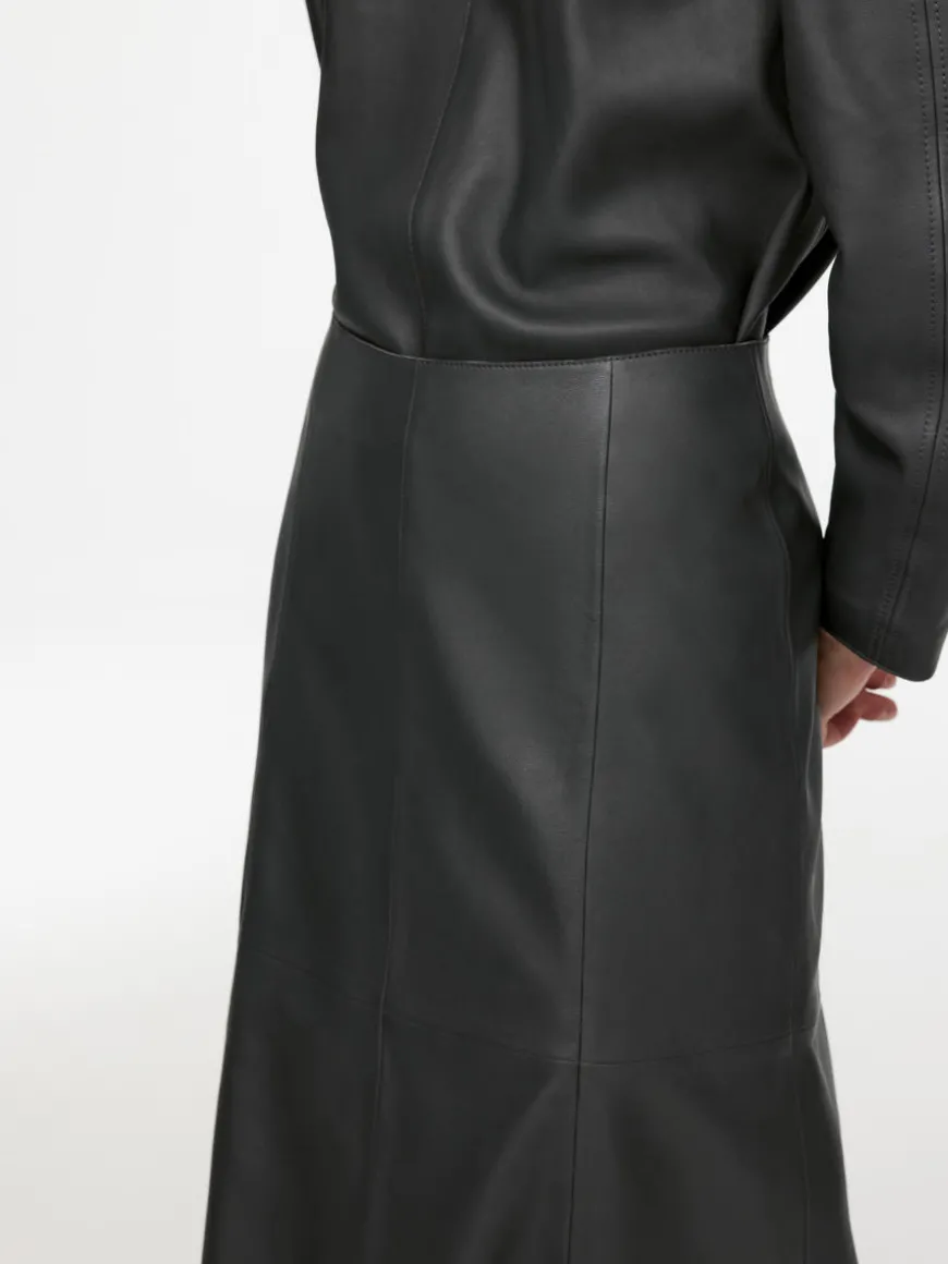 Panel Leather Skirt