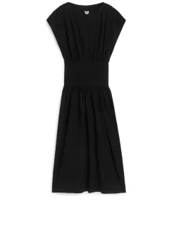 Panel-Waist Midi Dress