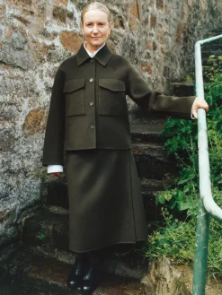 Penny Martin Wool-Blend Wrap Skirt