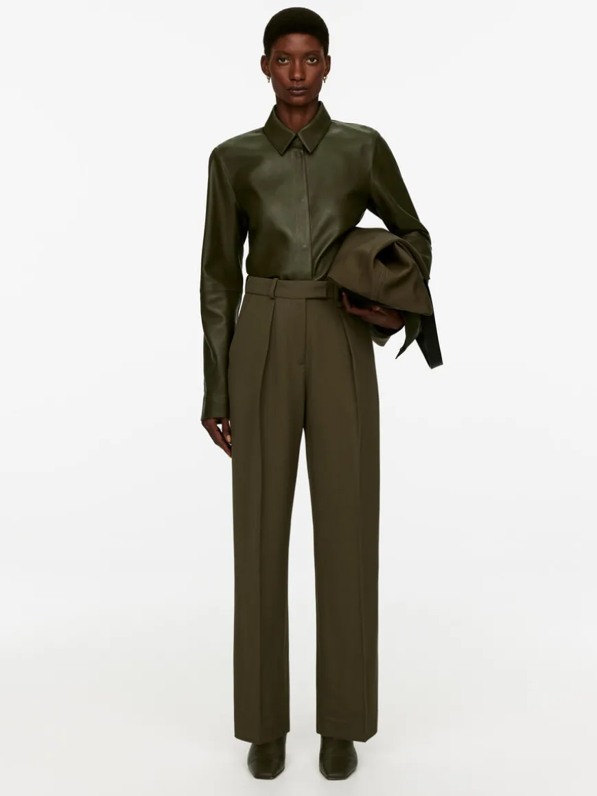 Pleated Twill Trousers