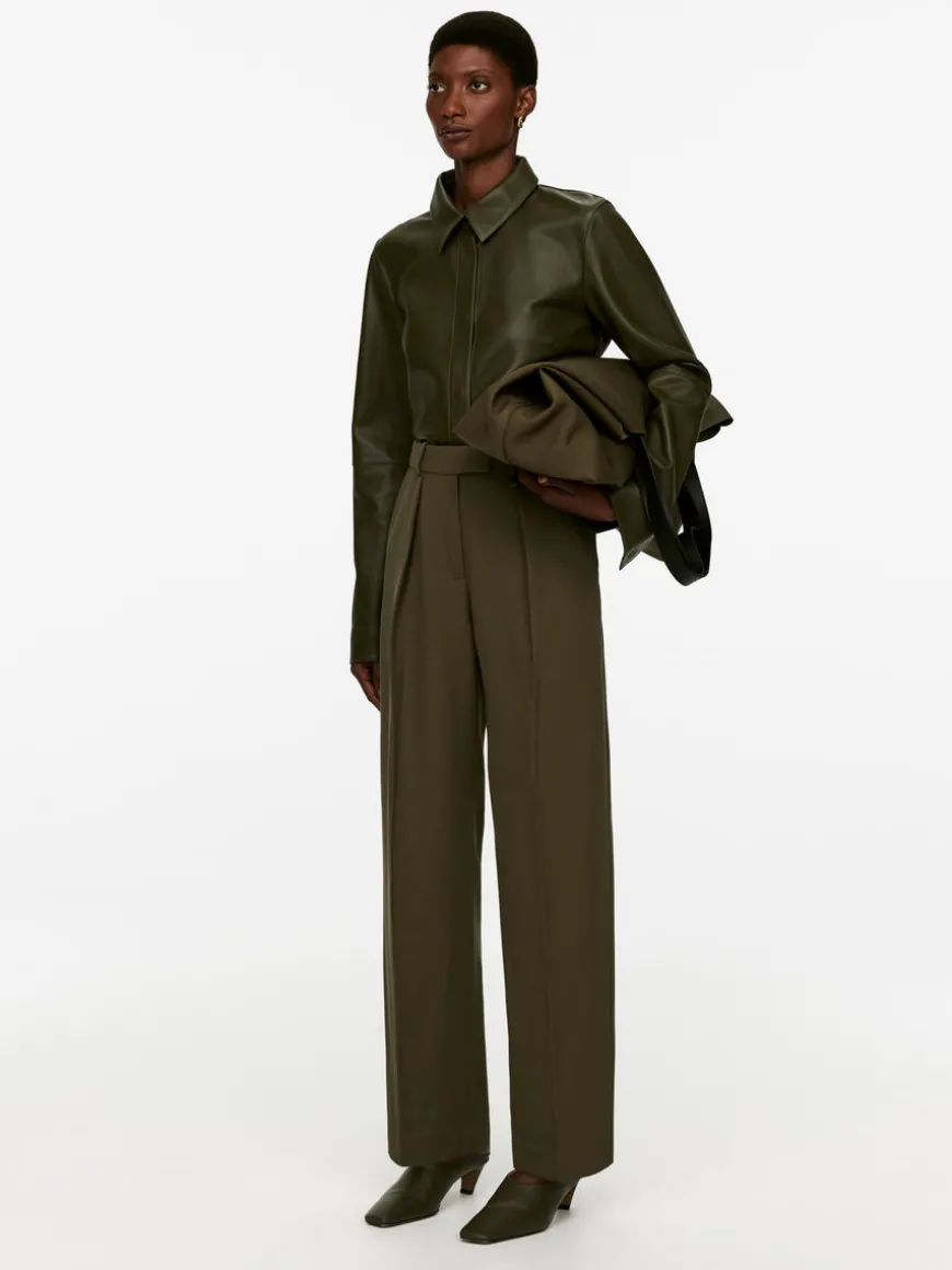 Pleated Twill Trousers