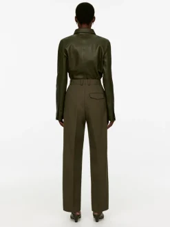 Pleated Twill Trousers