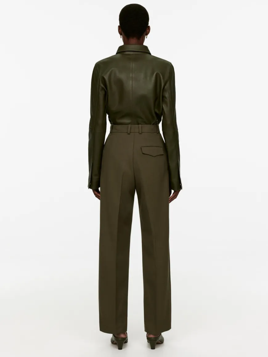 Pleated Twill Trousers