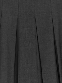Pleated Wool Blend Skirt