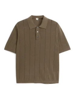 Pointelle-Knit Polo Shirt