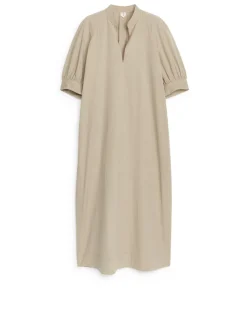 Puff-Sleeve Maxi Dress