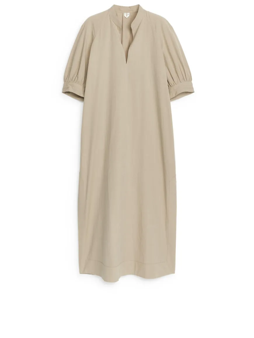 Puff-Sleeve Maxi Dress